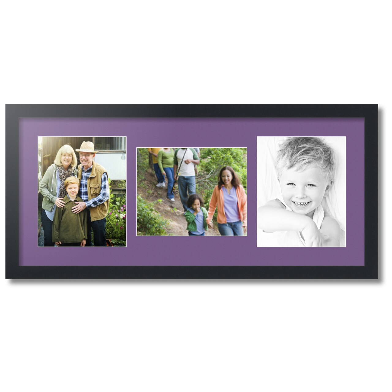 ArtToFrames Collage Photo Picture Frame with 3 - 8x10 inch Openings, Framed in Black with Over 62 Mat Color Options and Plexi Glass (CSM-3926-117)